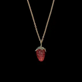 Spring Strawberry 16 Inch Adjustable Dainty Pendant Necklace by Michael Michaud