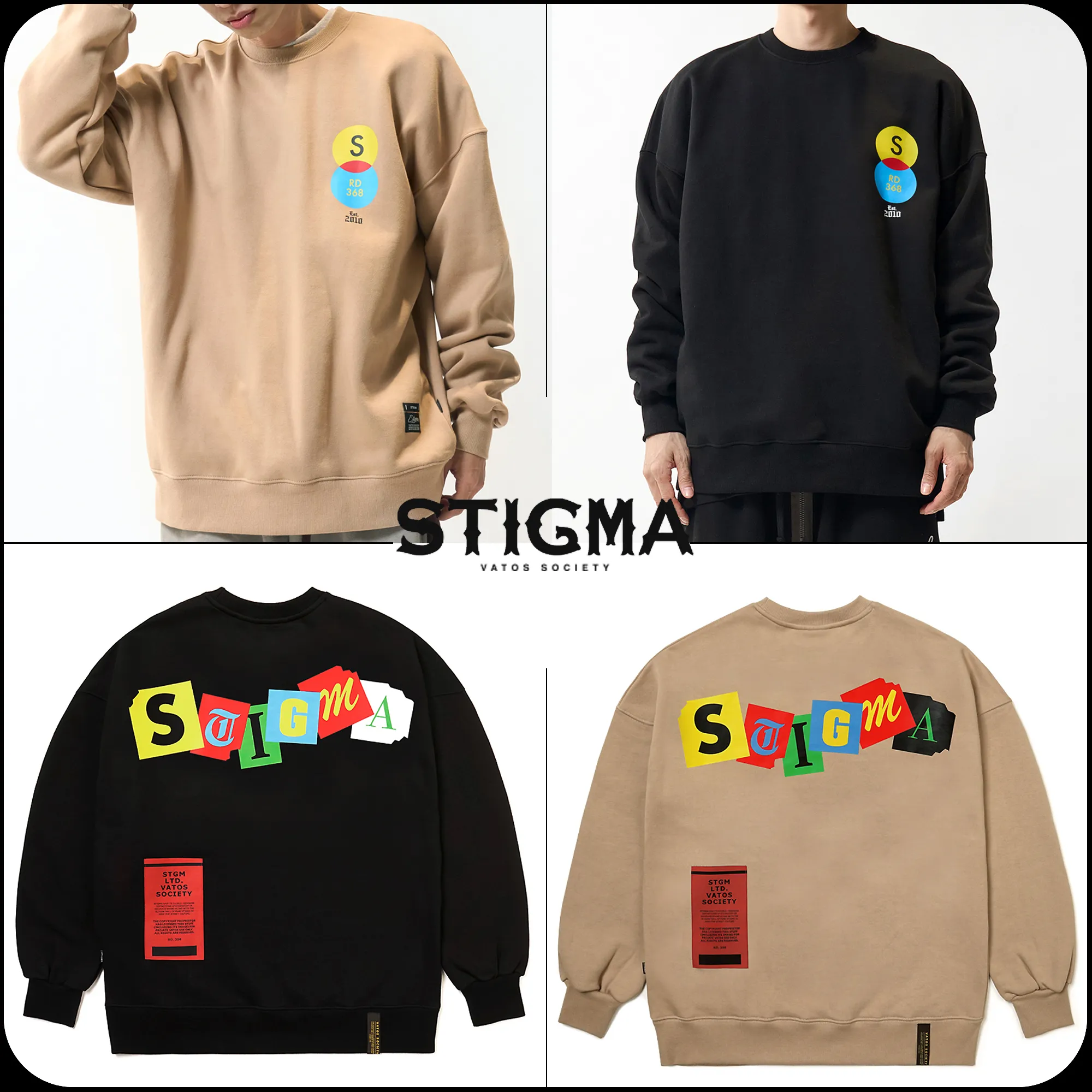 STIGMA  |[ STIGMA ]22 TYPO OVERSIZED HEAVY SWEAT CREWNECK