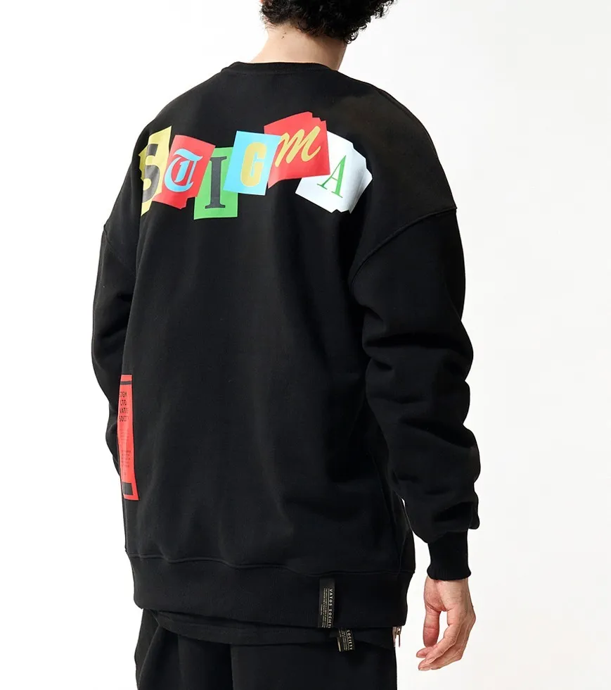 STIGMA  |[ STIGMA ]22 TYPO OVERSIZED HEAVY SWEAT CREWNECK