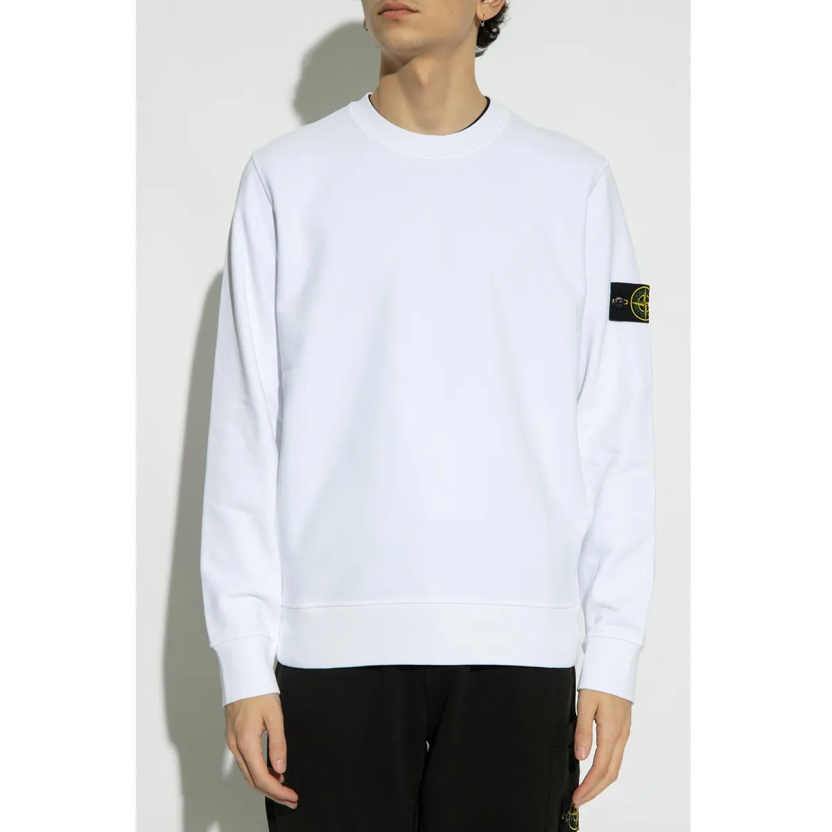 STONE ISLAND  |Crew Neck Street Style Long Sleeves Plain Cotton Logo