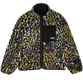 STSSY SHERPA REVERSIBLE JACKET // YELLOW LEOPARD