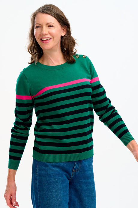 Sugarhill - Binkie Jumper - Green Sailor Stripe