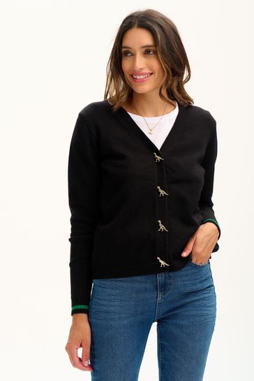 Sugarhill - Jennifer Cardigan  - Black Dinosour Button