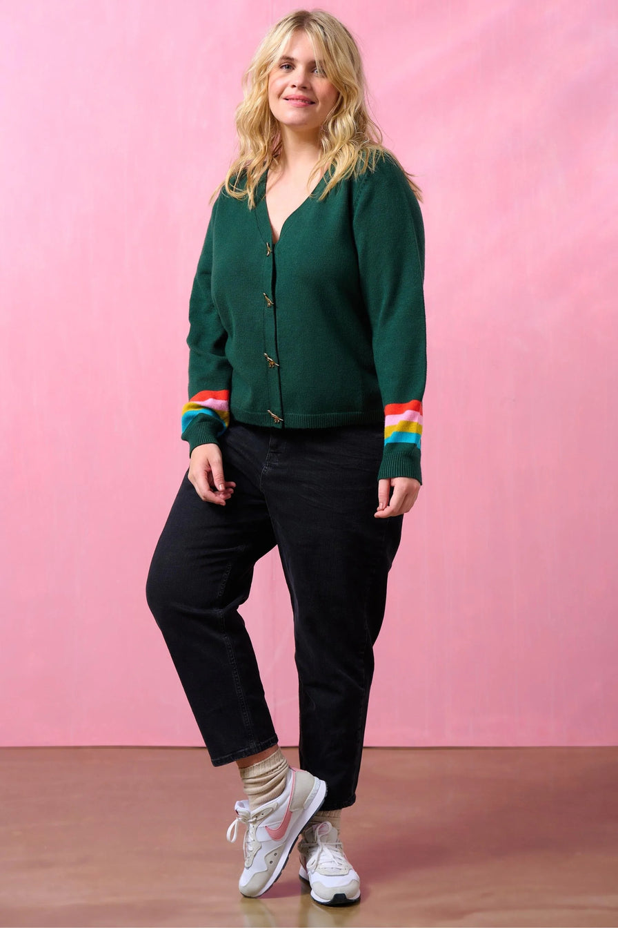 Sugarhill - Jennifer Cardigan  - Green Dinosour Button