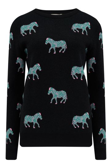 Sugarhill - Lizzie Jumper - Black Vibrant Zebras