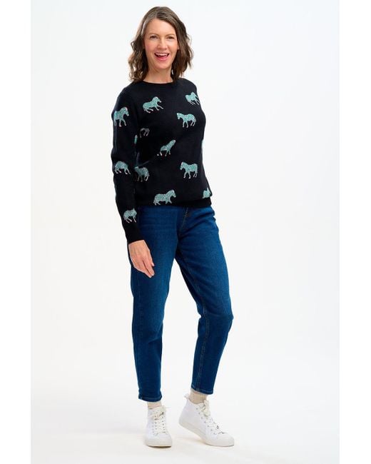 Sugarhill - Lizzie Jumper - Black Vibrant Zebras