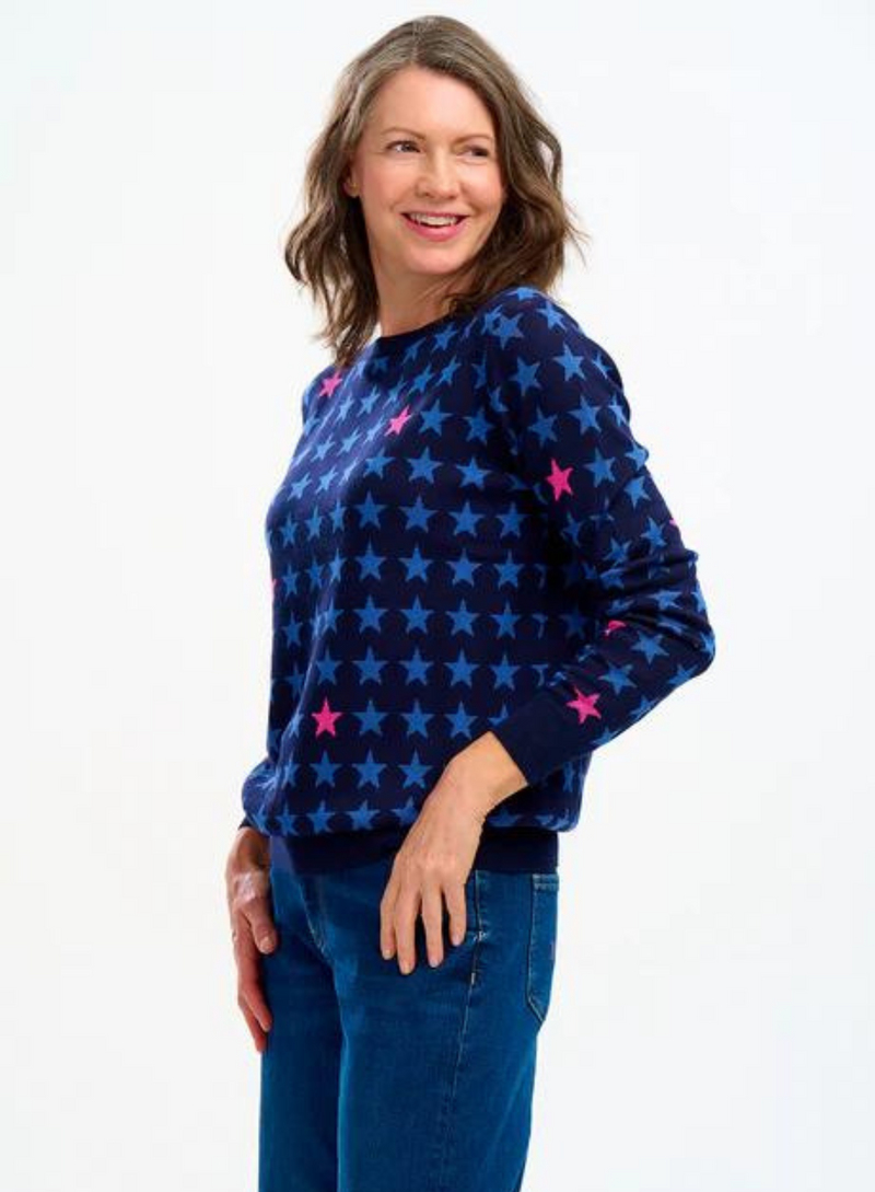 Sugarhill - Rosie Jumper -Navy Colour Pop Stars