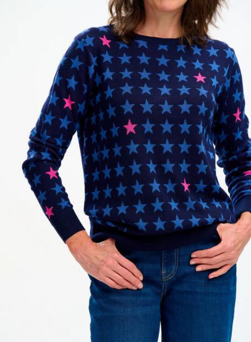 Sugarhill - Rosie Jumper -Navy Colour Pop Stars