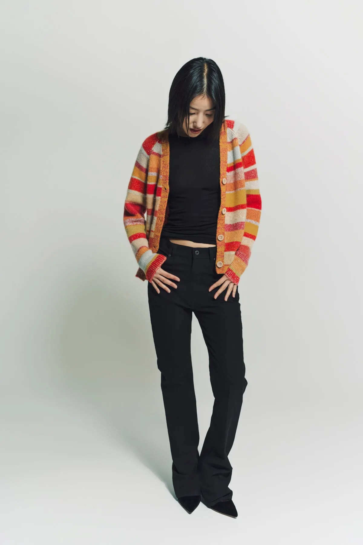 THE ELDER STATESMAN | STRIPE SUPERSOFT CARDIGAN