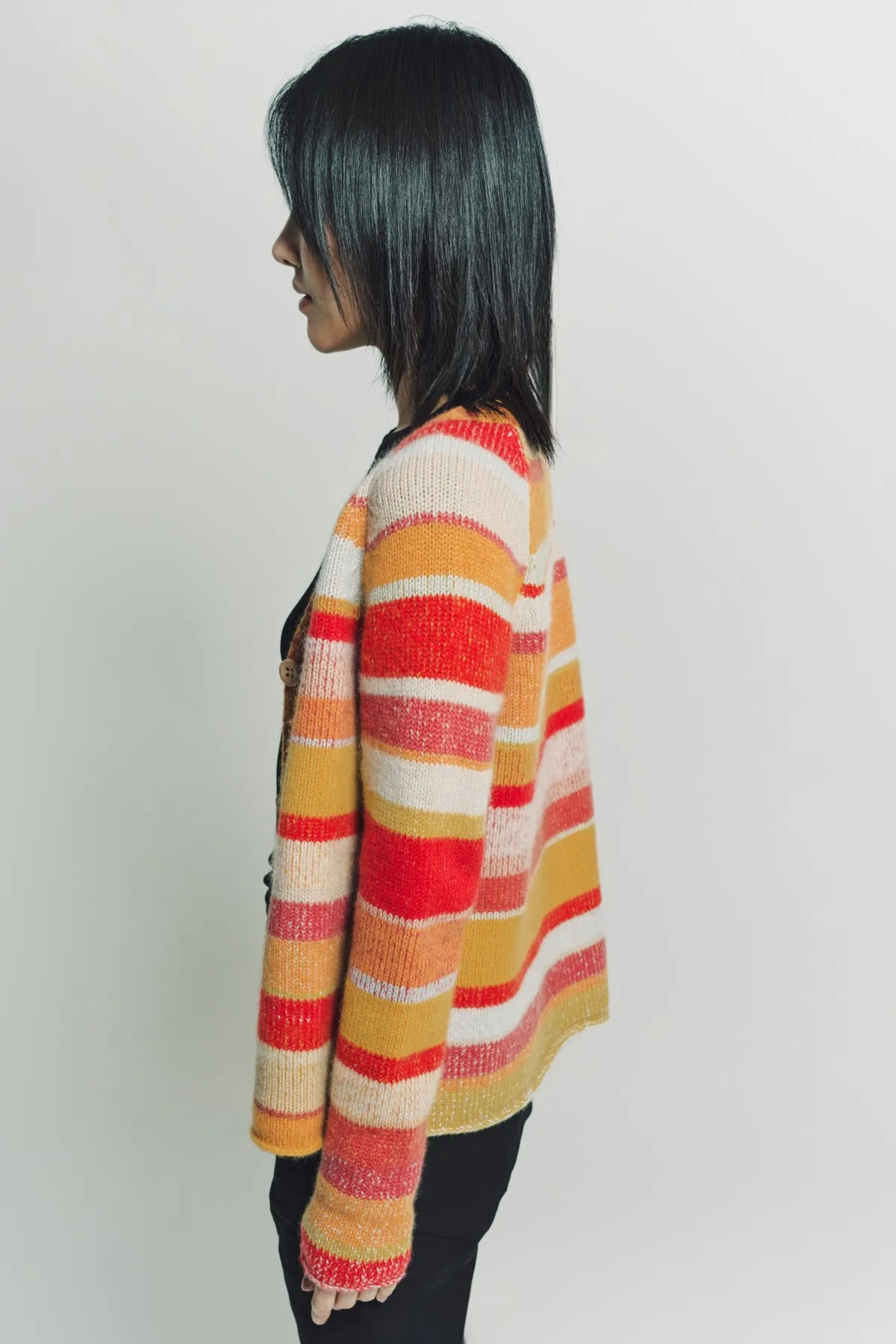 THE ELDER STATESMAN | STRIPE SUPERSOFT CARDIGAN