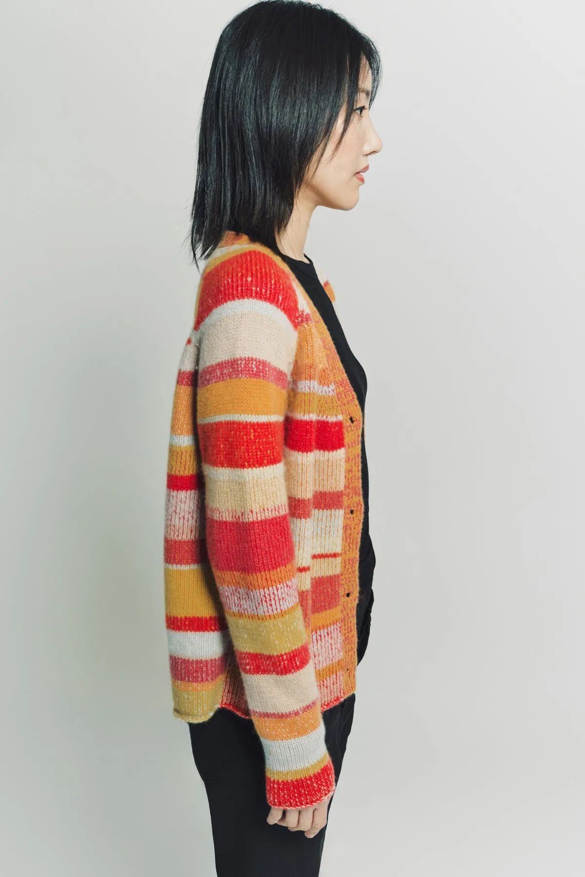 THE ELDER STATESMAN | STRIPE SUPERSOFT CARDIGAN