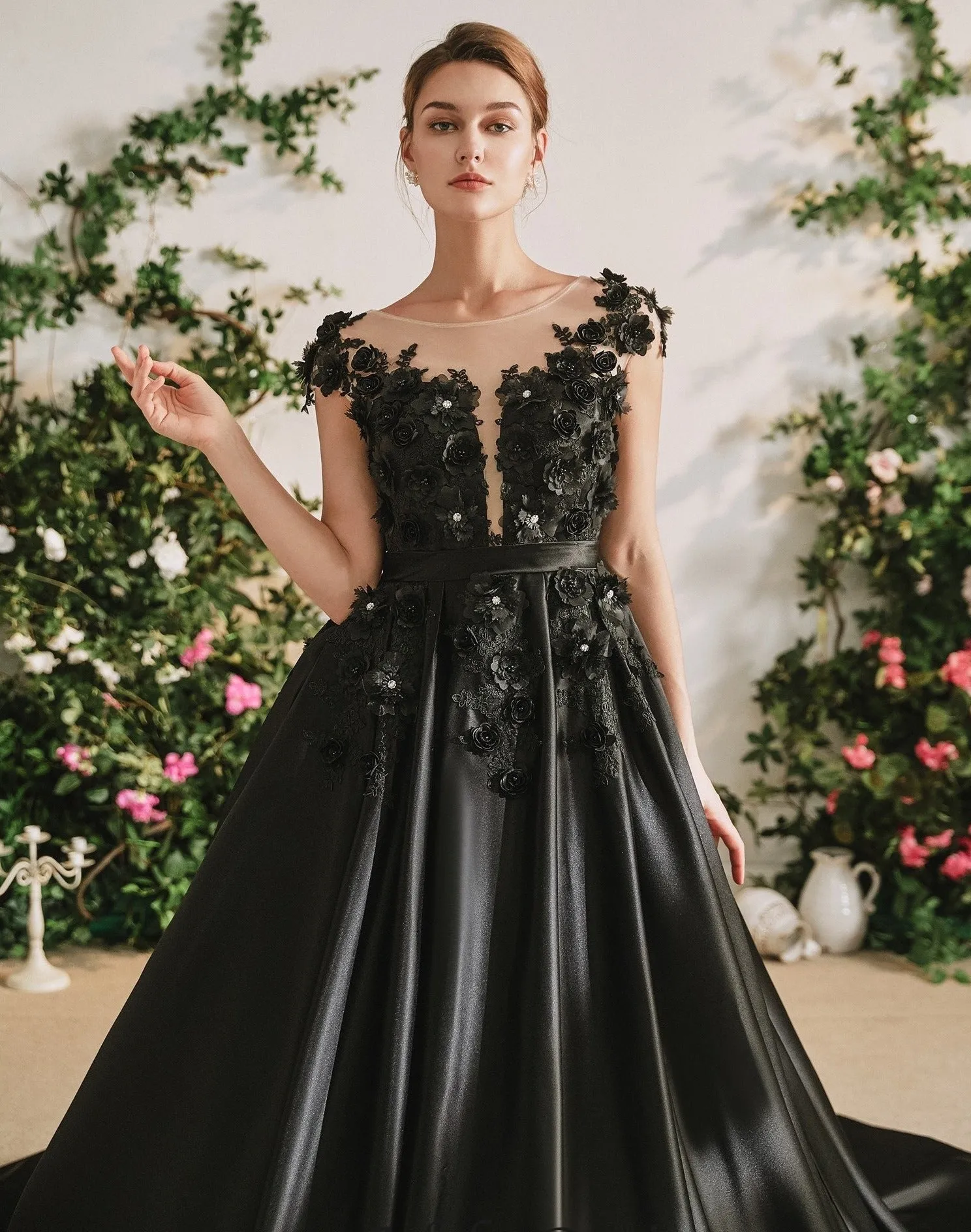 The Rare Black Rose Wedding Dress