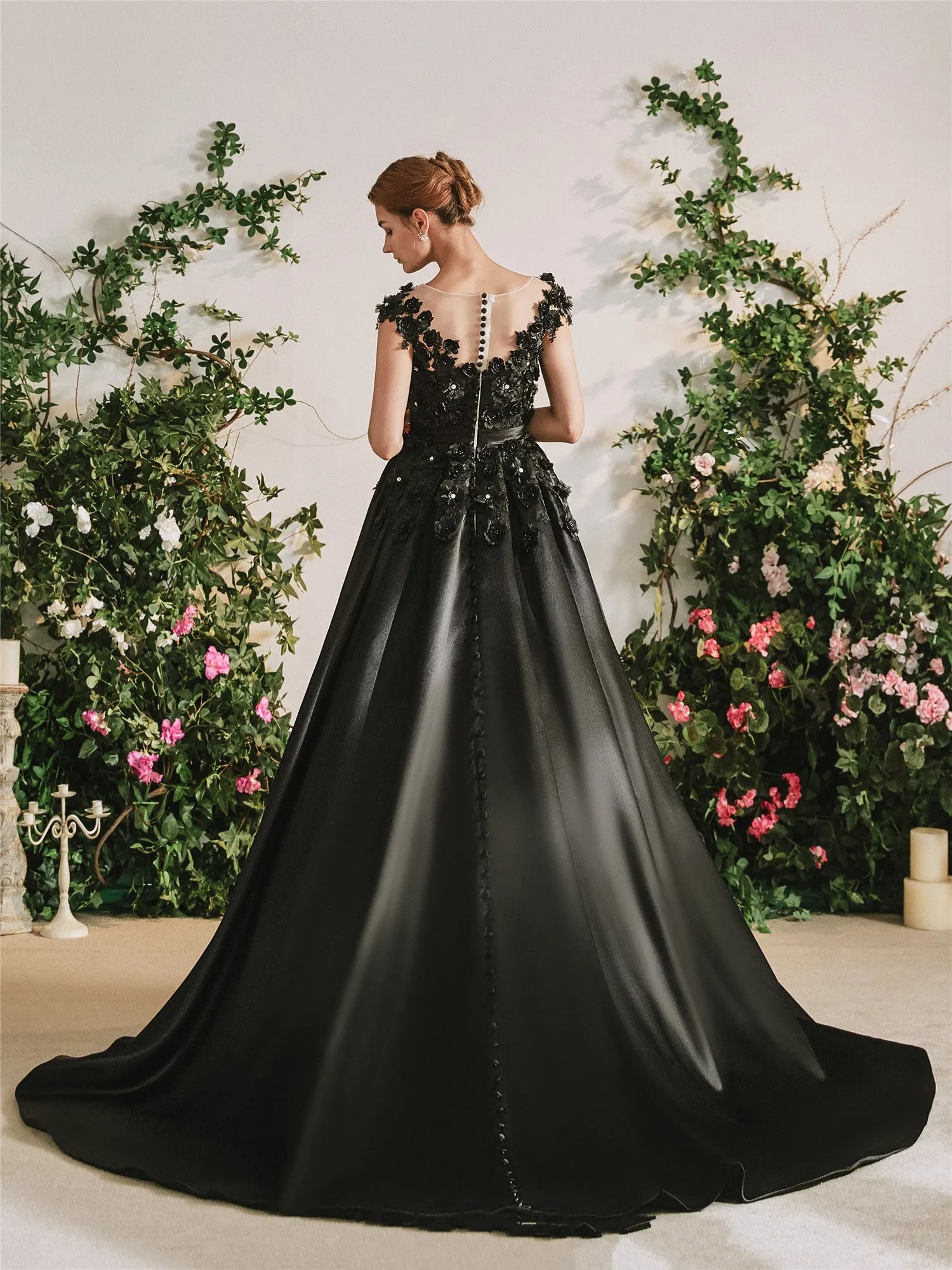 The Rare Black Rose Wedding Dress