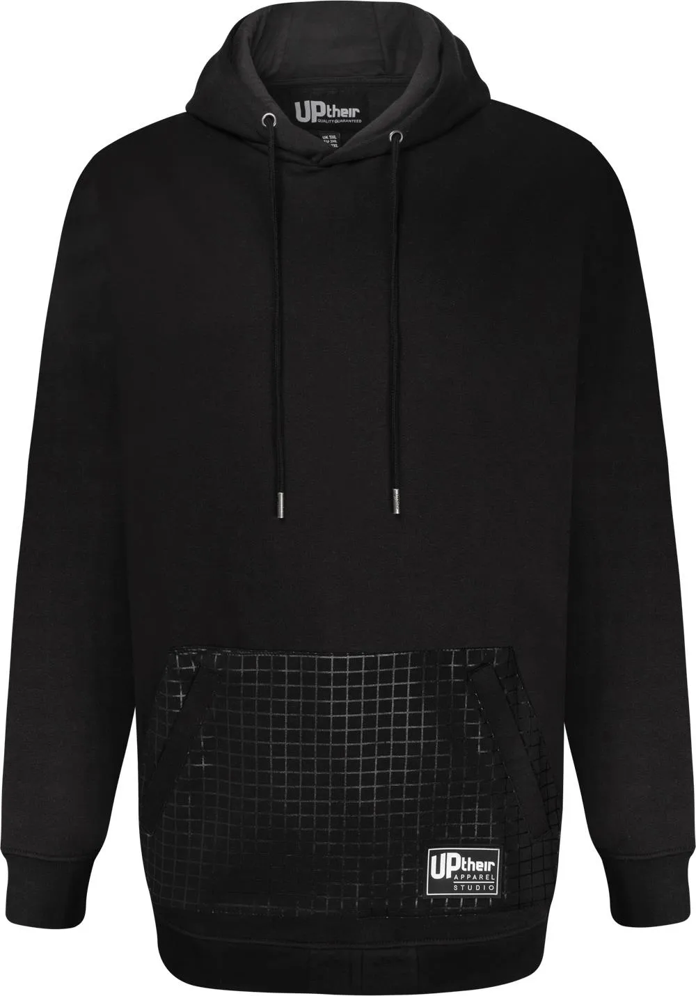 Uptheir Flock Ripstop Kangaroo Pocket Hoody - Black