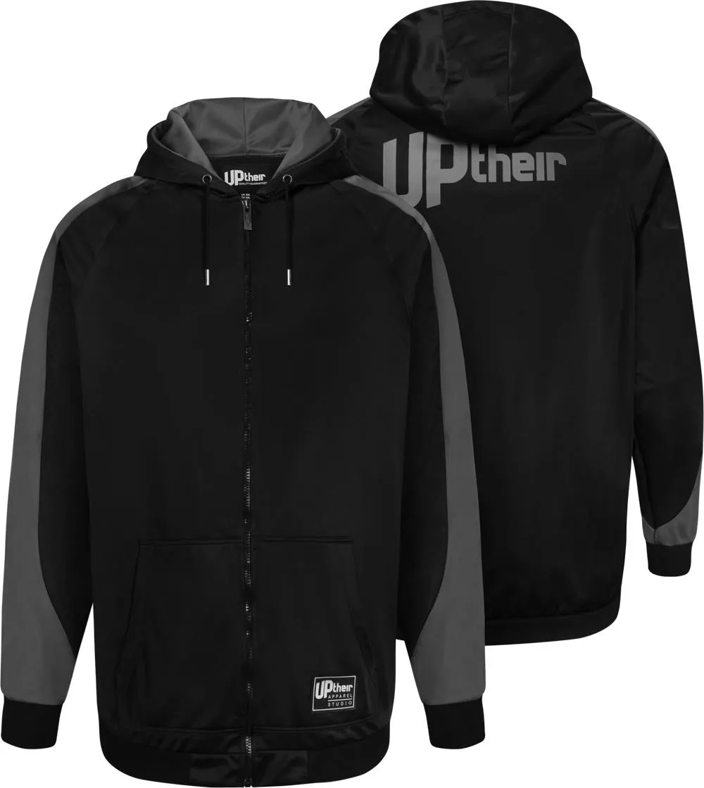 Uptheir Victor Raglan Sleeve Full Zip Hoody - Black