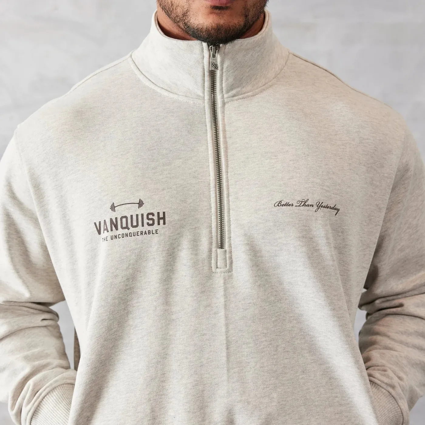 VANQUISH FITNESS  |Street Style Long Sleeves Plain Cotton Logo Skater Style