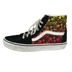 Vans Sk8-Hi Logo Flame Black Canvas Lace-up High Top Casual Sneakers Shoes Sz 8