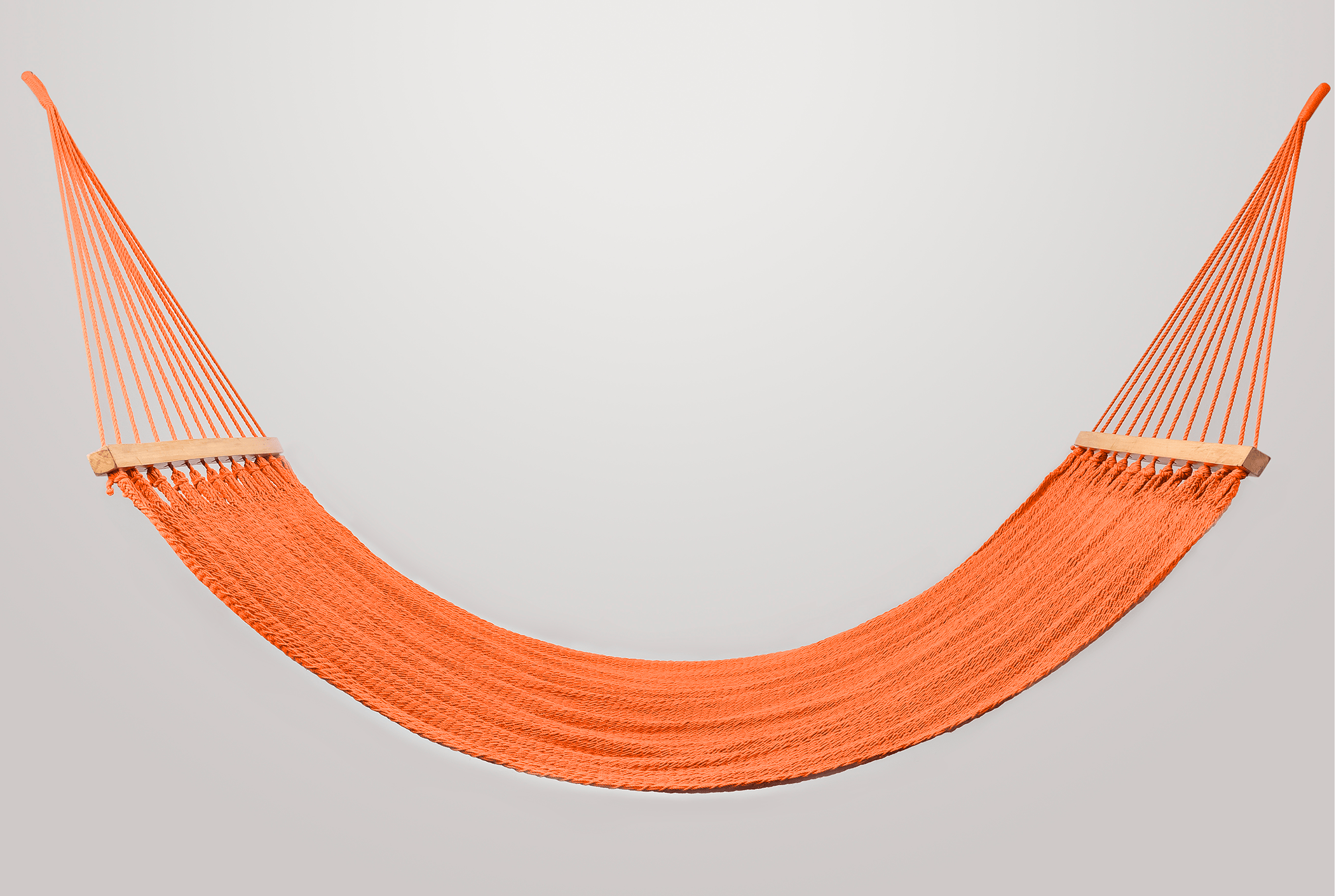 Vivid Orange Cotton Hammock (Wooden Bar)