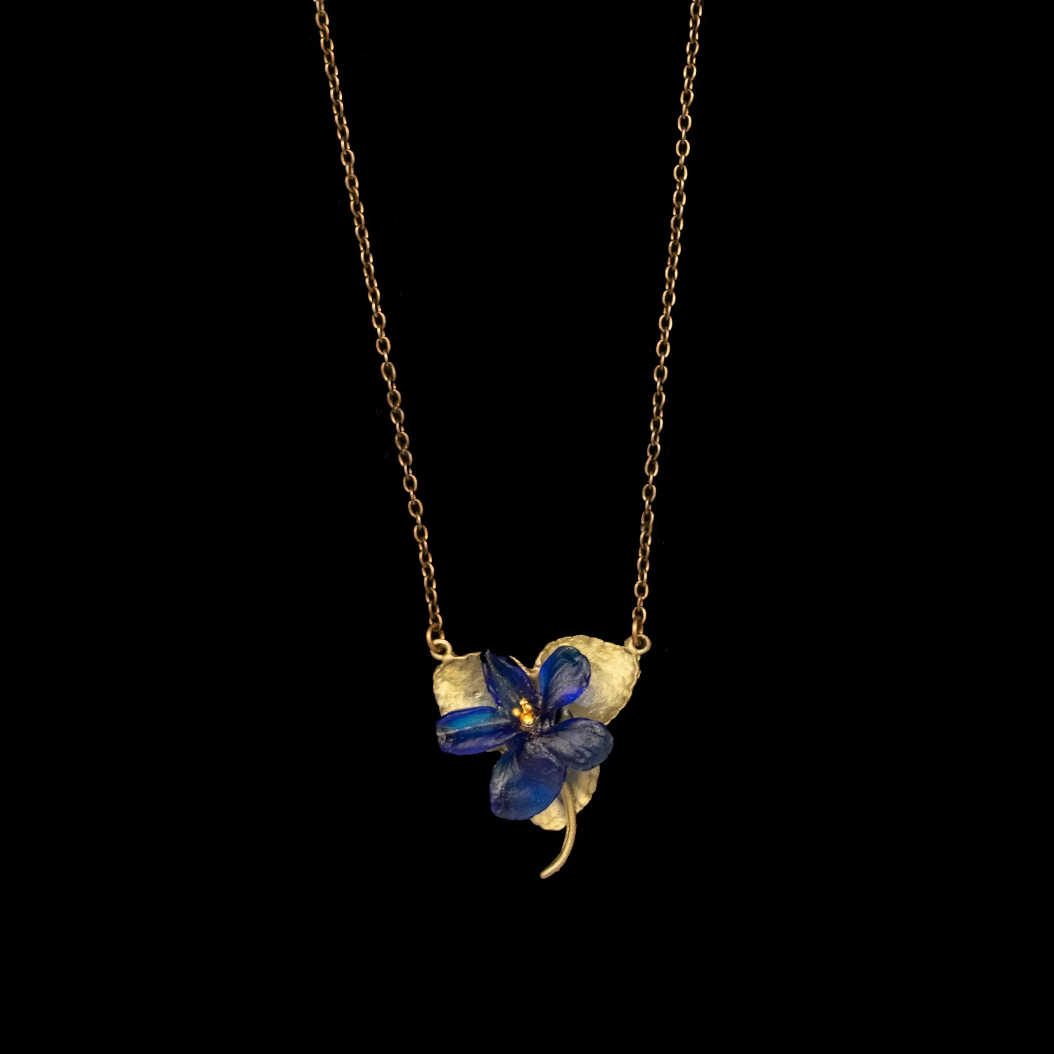 Wild Violet 16 Inch Adjustable Single Flower Pendant Necklace by Michael Michaud