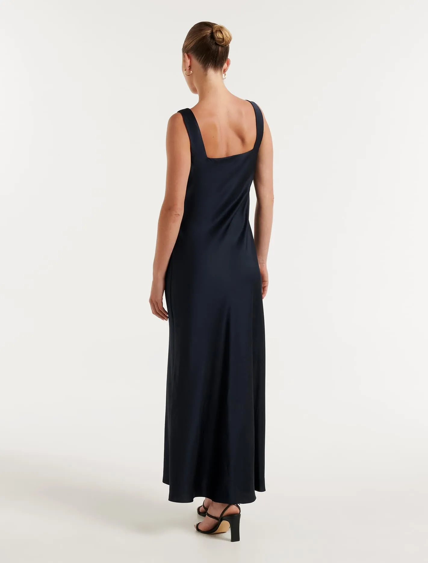 Winnie Square Neck Ruched Midi Dress